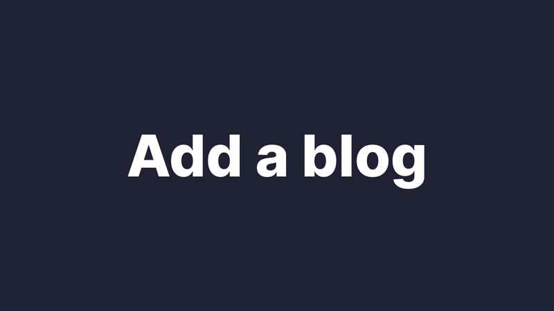 Add a blog